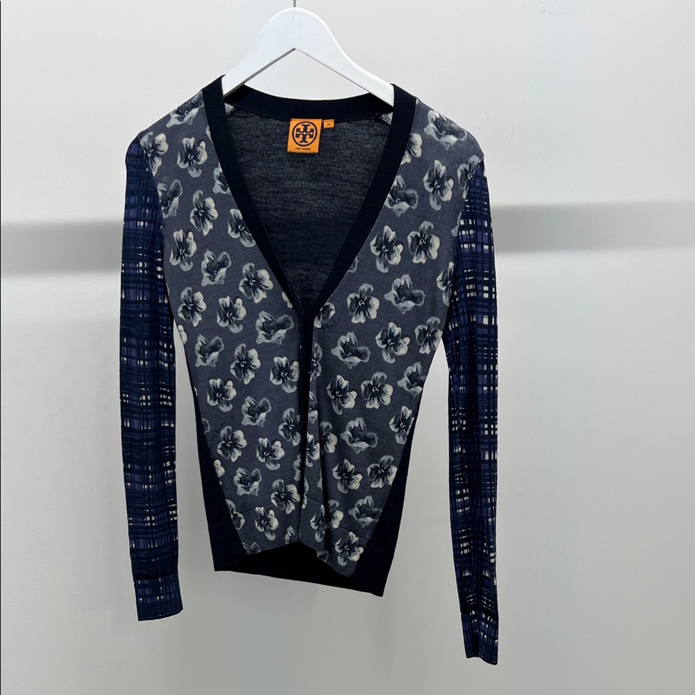 100% Wool Tory Burch Floral Cardigan